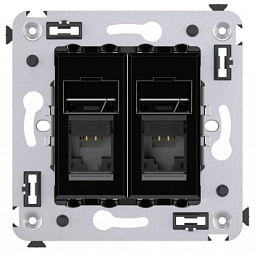4402294 | Компьютерная розетка RJ-45 в стену, кат.6 двойная,"Avanti", "Черный квадрат"
